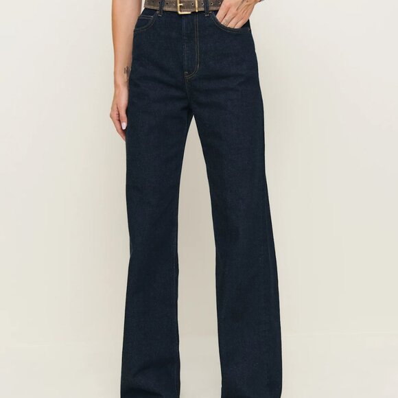 Reformation Cary High Rise Slouchy Wide Leg Jeans Ondine - Size 32 - Picture 2 of 7